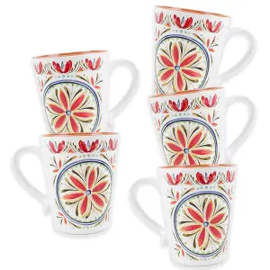 Purely Home Mediterranean Melamine Mugs - Set of 5