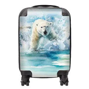 Hunting Polar Bear Watercolour Suitcase - Small