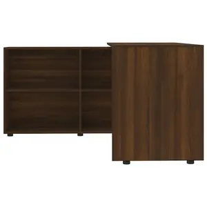 Berkfield Corner Desk Brown Oak Engineered Wood