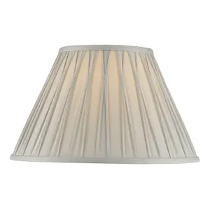 Tapered Cylinder Lamp Shade - Silver Silk - 60W E27 or B22 GLS - e10070