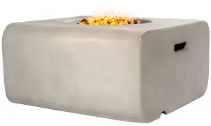 Centurion Supports Fireology ADELPHI Light Grey Lavish Garden Outdoor Fire Pit with Eco-Stone Finish Fully Assembled