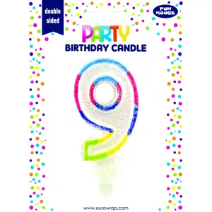 Eurowrap 9 Rainbow Birthday Candle Multicoloured (One Size)