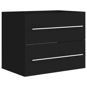 Berkfield Sink Cabinet Black 60x38.5x48 cm Engineered Wood