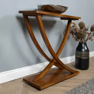 Elm Home and Garden Mango Wood Console Table - 100% Mango Wood - No Veneer