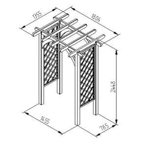 Forest Garden Ultima Arch Pergola, (H)2450mm (W)1820mm