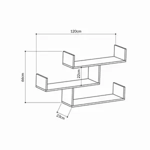 Summer-Louise 3 Piece Floating Shelf Wall Mounted Bookcase White