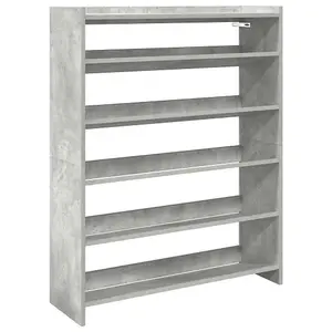 Berkfield Shoe Rack Concrete Grey 80x25x100 cm Engineered Wood