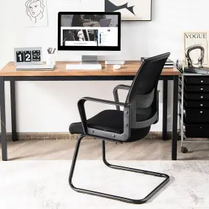 Costway Meeting Office Chairs Mid-Back Mesh Reception Chair w/ Adjustable Lumbar Support