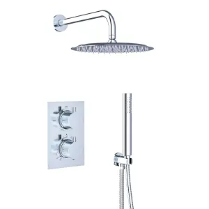 Nes Home 2 Dial 2 Way Round Concealed Thermostatic Shower Mixer,Head,Handset set