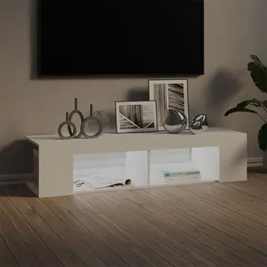 Berkfield TV Cabinet with LED Lights White 135x39x30 cm