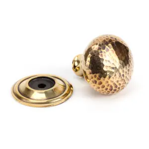 From The Anvil Aged Brass Hammered Mushroom Cabinet Knob 32mm