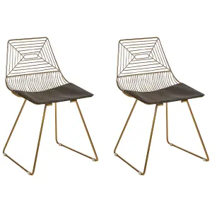 Set of 2 Dining Chairs BEATTY Metal Gold