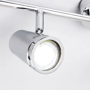 Litecraft Trisha Chrome 4 Light Bathroom Ceiling Spotlight Bar