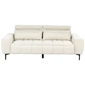 3 Seater Fabric Sofa Cream VEGAMO