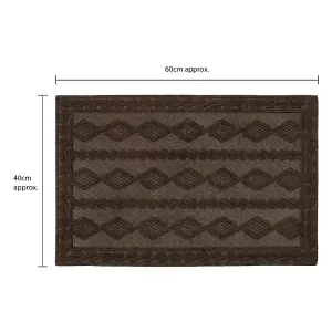 JVL Knit Rubber Backed Indoor Doormat, 40x60cm, Brown