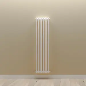 Vertical White Triple Column Radiator (H) 1500mm x (W) 380mm, 5805 BTU.