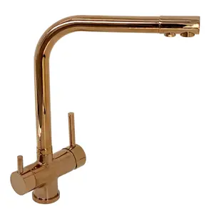 ENKI Modena Modern Rose Gold Round 3-Way Filter Mixer Tap for Kitchen Sink