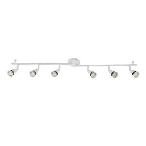 Luminosa Amalfi Adjustable 6 Light Spotlight Gloss White, GU10