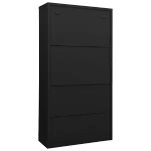 Berkfield Office Cabinet Black 90x40x180 cm Steel