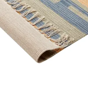 Cotton Kilim Rug 140 x 200 cm Multicolour APARAN