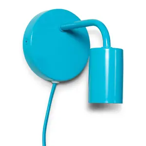 ValueLights Jordy Plug in Colour Pop Blue Easy Fit Wall Light