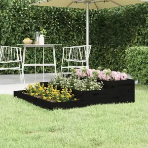 Berkfield Planter Black 107x107x27 cm Solid Wood Pine