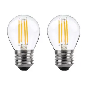 80w Equivalent LED Filament Light Bulb G45 Golf Ball E27 Screw 5.9w LED - Warm White