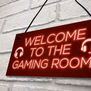 Gaming Room Sign Welcome Sign For Man Cave Boys Bedroom Gamer Christmas Gift