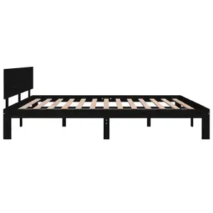 Berkfield Bed Frame Black Solid Wood 180x200 cm Super King Size