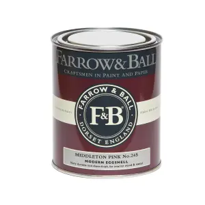 Farrow & Ball Modern Middleton Pink No.245 Eggshell Emulsion paint, 750ml