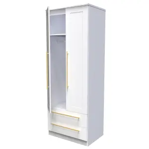 Helmsley 2 Door 2 Drawer Wardrobe in White Ash (Ready Assembled)