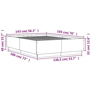 Berkfield Bed Frame without Mattress Brown Oak 140x190 cm