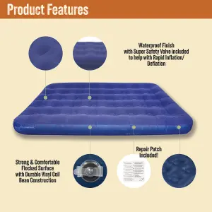 Milestone Camping 88010 Double Flocked Airbed