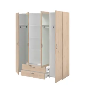 PARISOT DAILY 4 DOOR WARDROBE WITH MIRROR OAK EFFECT