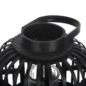 Beliani Rustic Lantern BORACAY Wood Black