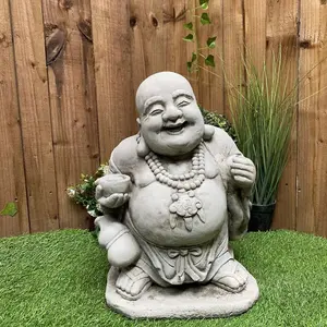 Stone Cast Happy Buddha Ornament