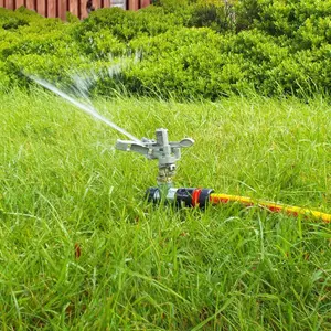 Garden lawn sprinkler,adjustable flick-around all metal head+spike,up to 570m sq coverage(depending on water pressure)