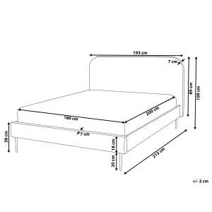 Boucle EU Super King Size Bed Beige FLAYAT