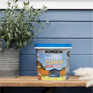 Ronseal Fence Life Plus Cornflower Matt Exterior Wood paint, 9L Tub