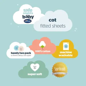 Silentnight Safe Nights Cot Fitted Sheets (Pack of 2)