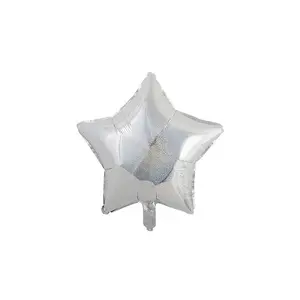 Realmax Holographic Foil Balloon (Pack of 10) Silver (One Size)