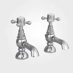 Nes Home Trafford Twin Hot and Cold Basin Taps & Bath Shower Mixer Tap Chrome