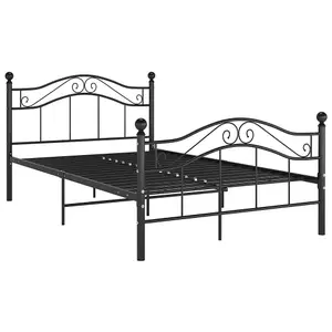 Berkfield Bed Frame Black Metal 120x200 cm