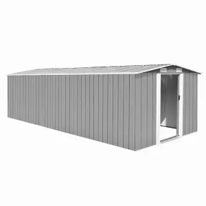 vidaXL Garden Shed 257x580x181 cm Metal Grey