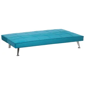 Beliani Modern Sofa Bed HASLE Sea Blue