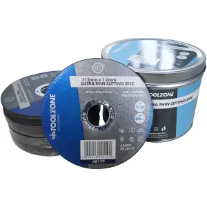 115mm Ultrathin Cutting Disc - 50 Pack Ultra Thin 115 x 1.0mm Cutting Discs in a Metal Tin