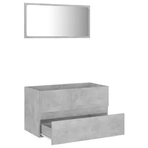 Berkfield 2 Piece Bathroom Furniture Set Concrete Grey Engineered Wood