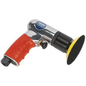 75mm Mini Air Polisher - Textured Grip - Lightweight Aluminium - Hook & Loop Pad