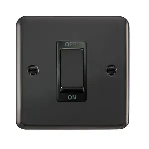 Curved Black Nickel 1 Gang Ingot Size 45A Switch - Black Trim - SE Home