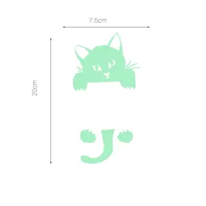 Glow in the Dark Walplus Wall Sticker Glowing Cat Decals Art DIY Cute Kids room Glow in Dark Stickers Stock Clearance